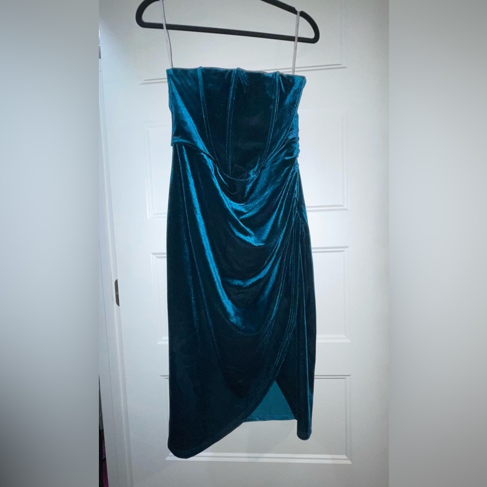 Lulus XL velvet teal dress